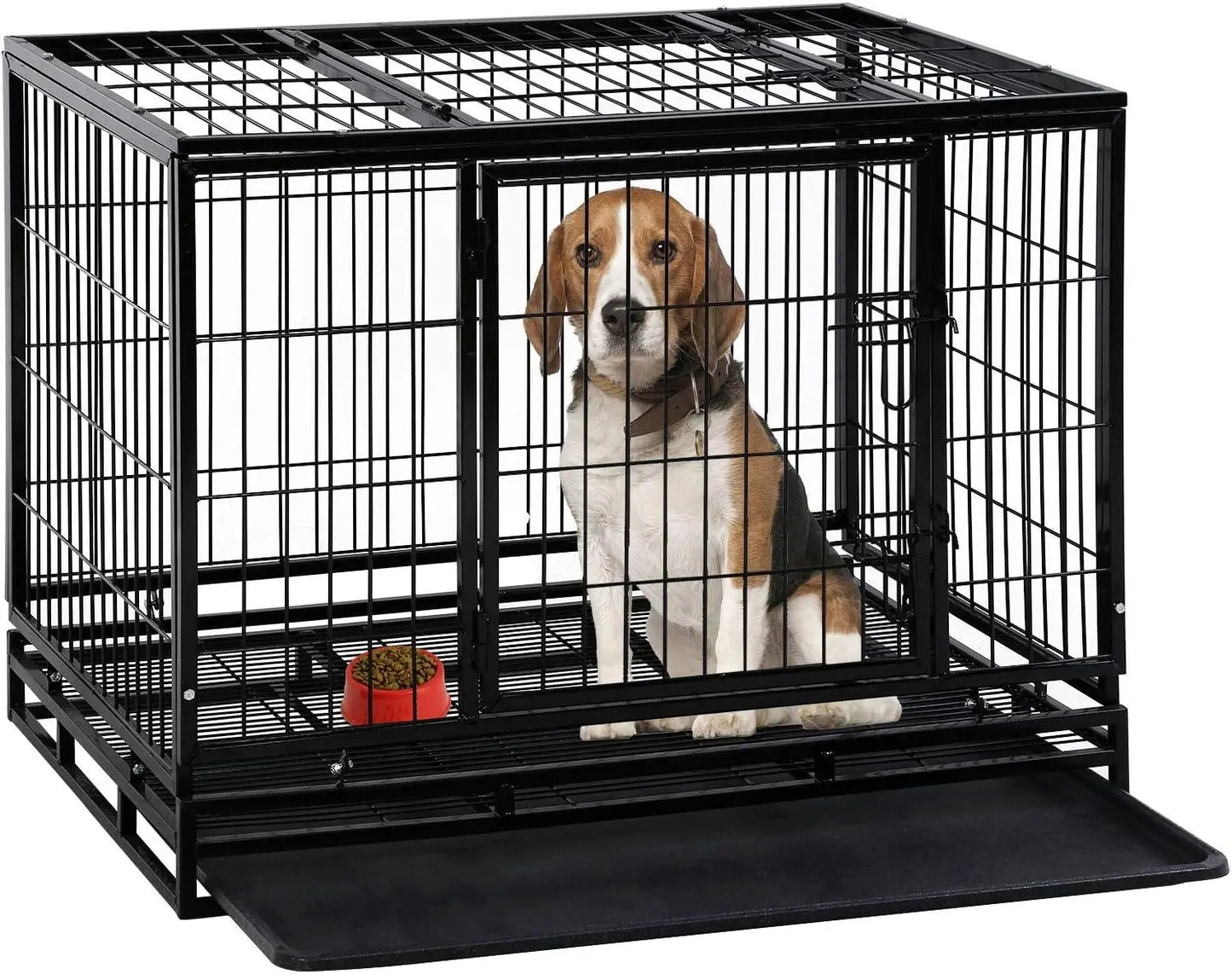 Dog Crate Cage for Large Dogs Heavy Duty 48 Inches Dog Kennel Pet Playpen for Training Indoor Outdoor
