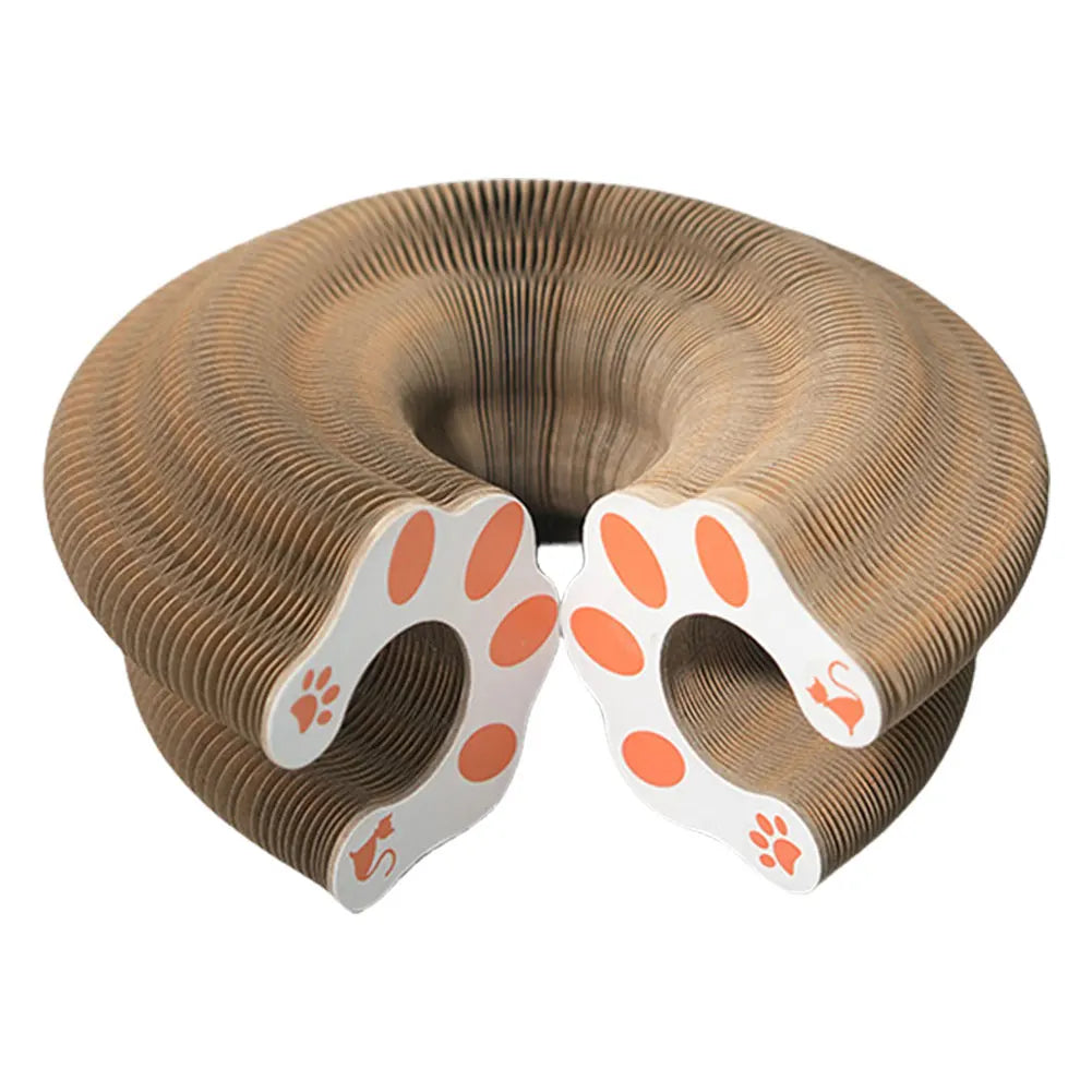 Magic Organ Cat Scratching Board Cat Grinding Claw Scratching Board Foldable Round Corrugated Cats Interactive Toys Pet Supplies