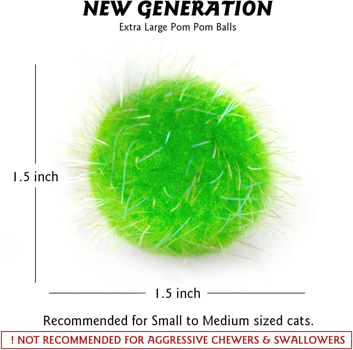 20PCS 1.5-inch Super Large Cat Favorite Chasing Sparkling Ball Toy Sparkling Ball