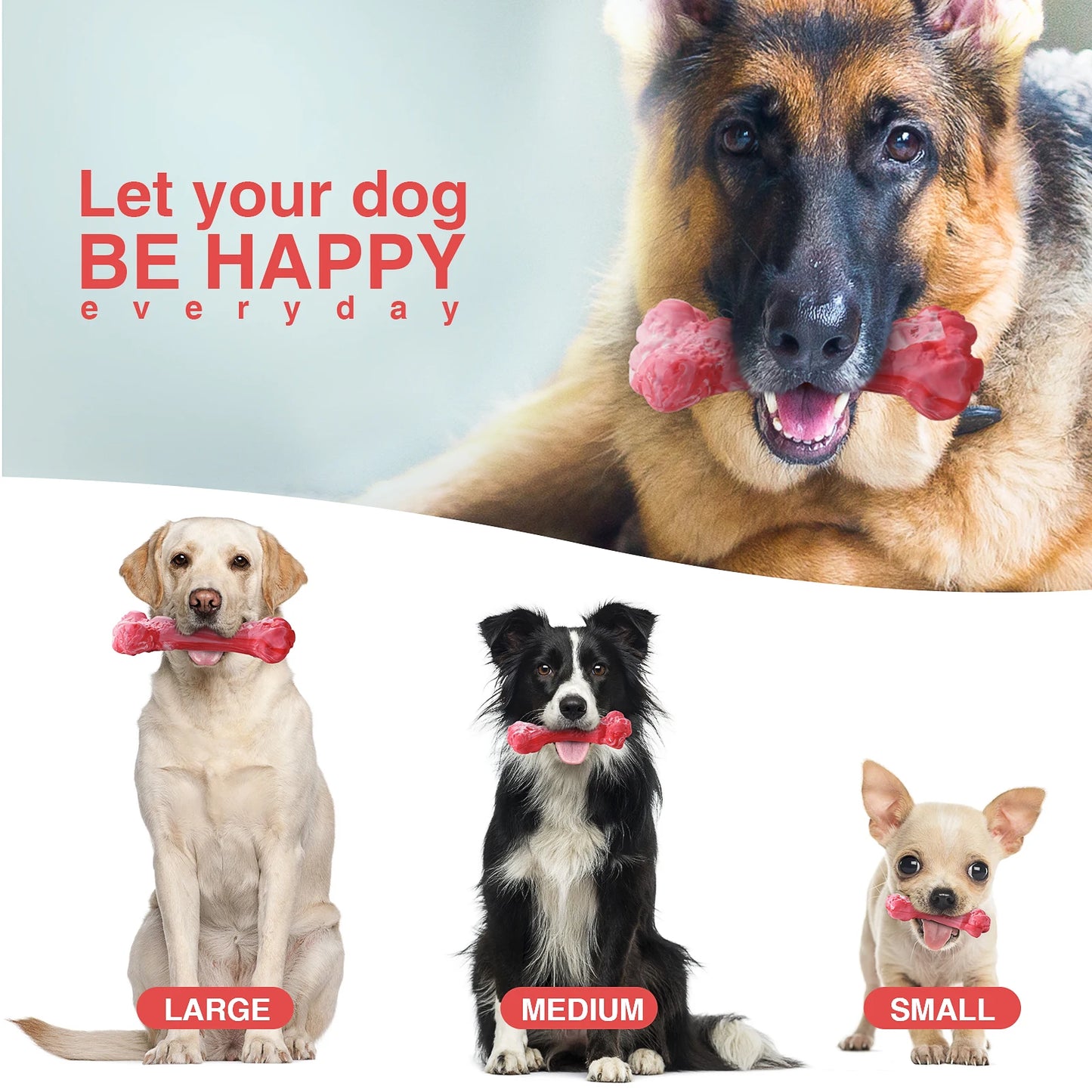 Pet Dog Bone Chew Toy for Chewers Treat Dispensing Durable Rubber Toothbrush Cleaning Toy Puppy Chewing Supplies Dog Accessories
