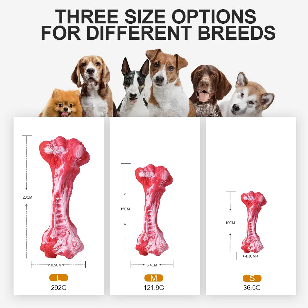 Pet Dog Bone Chew Toy for Chewers Treat Dispensing Durable Rubber Toothbrush Cleaning Toy Puppy Chewing Supplies Dog Accessories