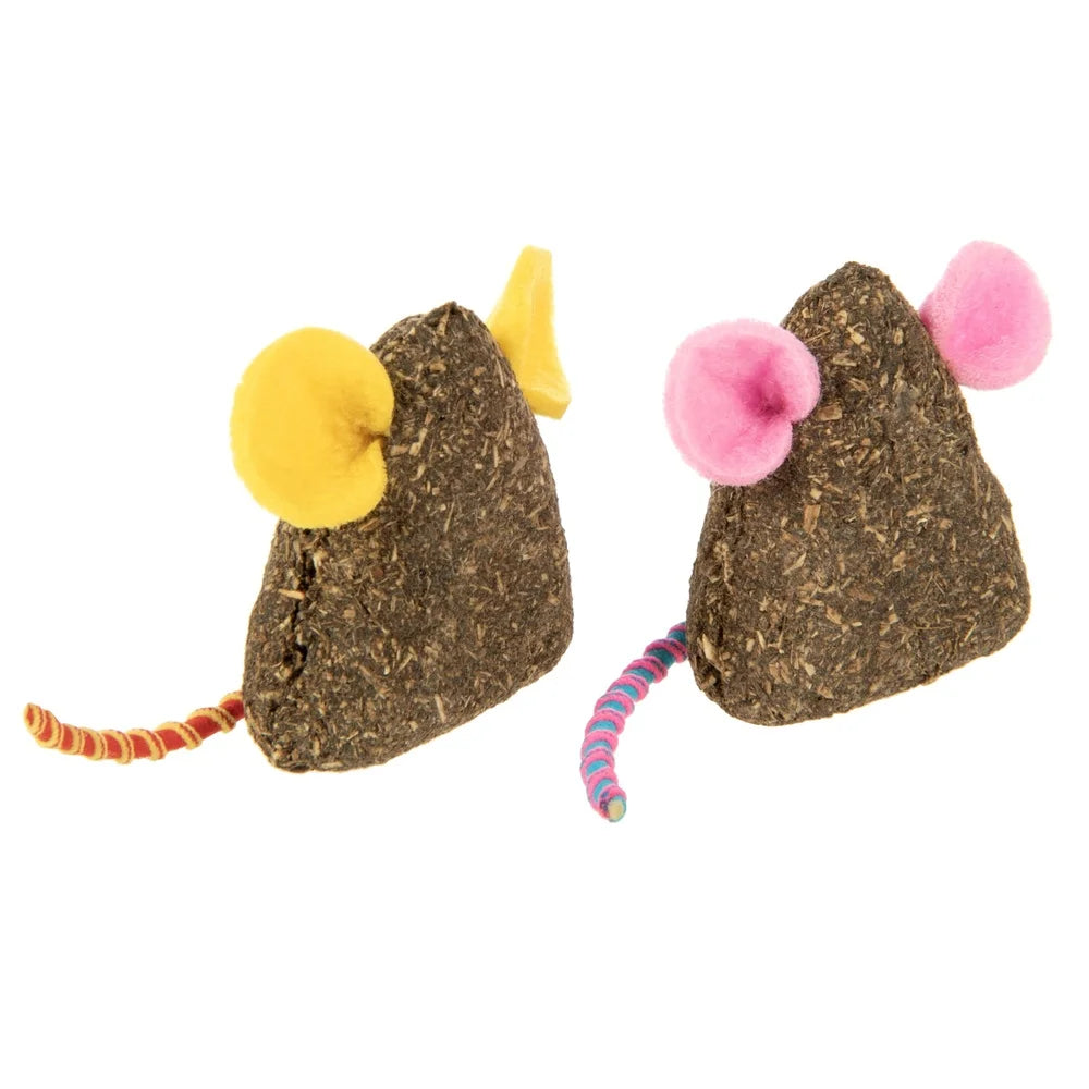 3 Pack Compressed Catnip Mice Toys Cats Elastic Tails Felt Ears Natural Stimulant Fun Playtime Ideal Solo Play