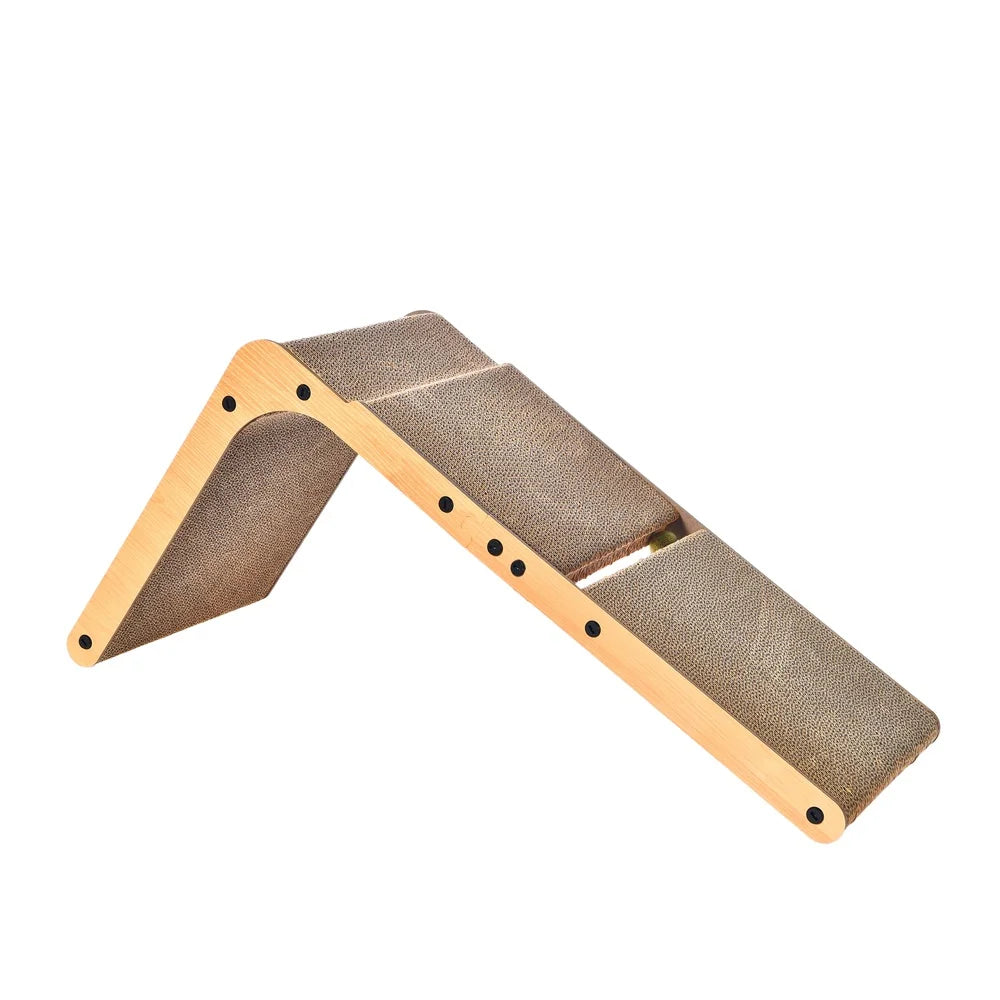 L Shape Cat Scratcher Durable Replaceable Scratching Pad with Catnip Toy Balls Engaging Scratching Experience Cats
