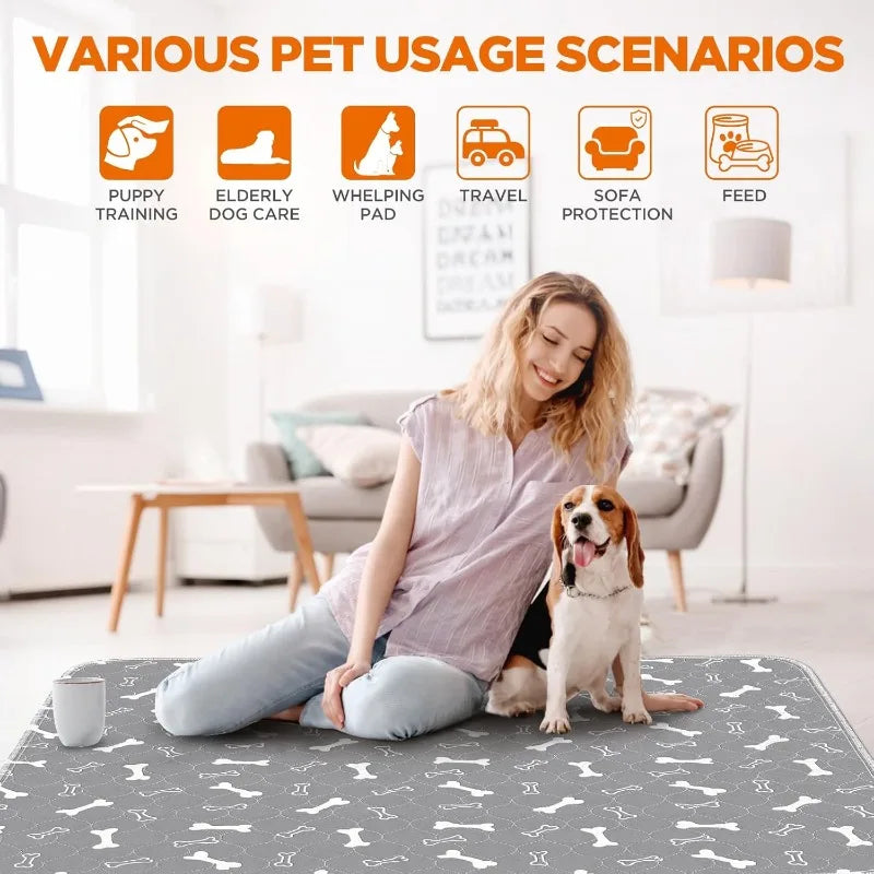 2 packs of reusable dog pads for pets, used for pet training, quickly absorbs moisture, and can be cleaned