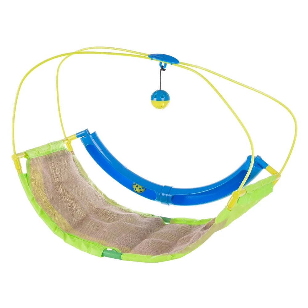 Interactive Cat Toy Activity Mat with Scratching Area Rolling Ball and Hanging Toy Mental Stimulation and Exercise
