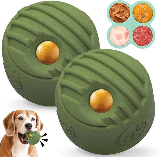 Dog Toy for Large Dogs 2PACK- Durable Freezable Rubber Chew Toy, Mint Scent,Easy to Clean, Long-Lasting, Low-Mess Design