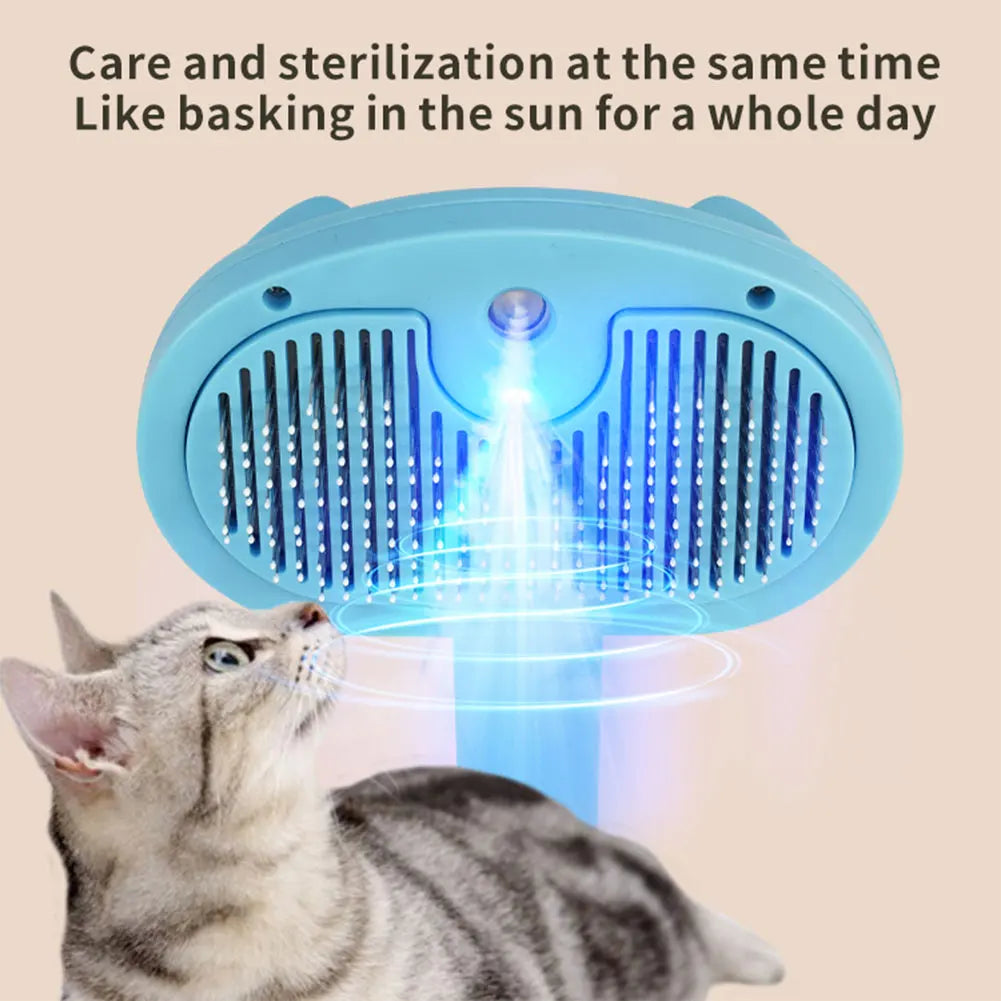 Cat Grooming Brush with Release Button Massage Grooming Brush Rechargeable Spray Cat Brush for Long and Short Hair Dogs and Cats
