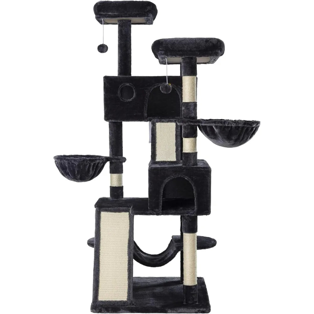 Multi-Level Large Cat Tree Tower for Indoor Big Feline/Cozy Plush Perches/Condo/Sisal Scratching Posts/Hammock