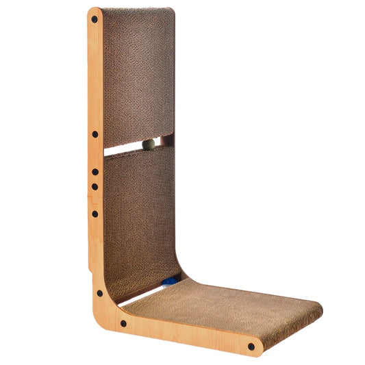 L Shape Cat Scratcher Durable Replaceable Scratching Pad with Catnip Toy Balls Engaging Scratching Experience Cats