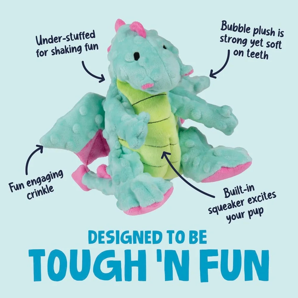 Extra Soft Plush Dragon Dog Toy with Chew Guard Technology Durable Squeaker Crinkle Wings Interactive Play Medium Large Dogs