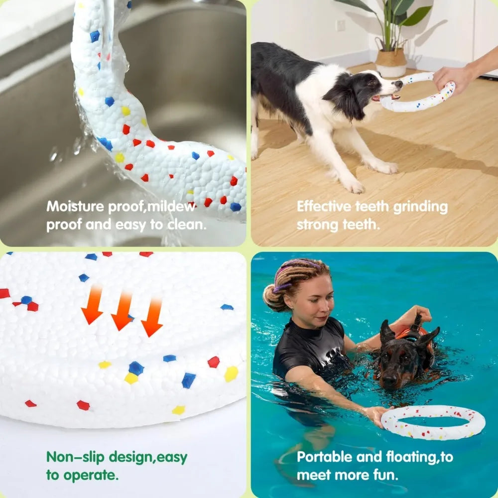Nobleza Indestructible Fly Disc Ball Toy Set for Dog Pet, 2025 New Poncorn E-TPU Durable Puppy Fetch Outdoor Interactive Toy for