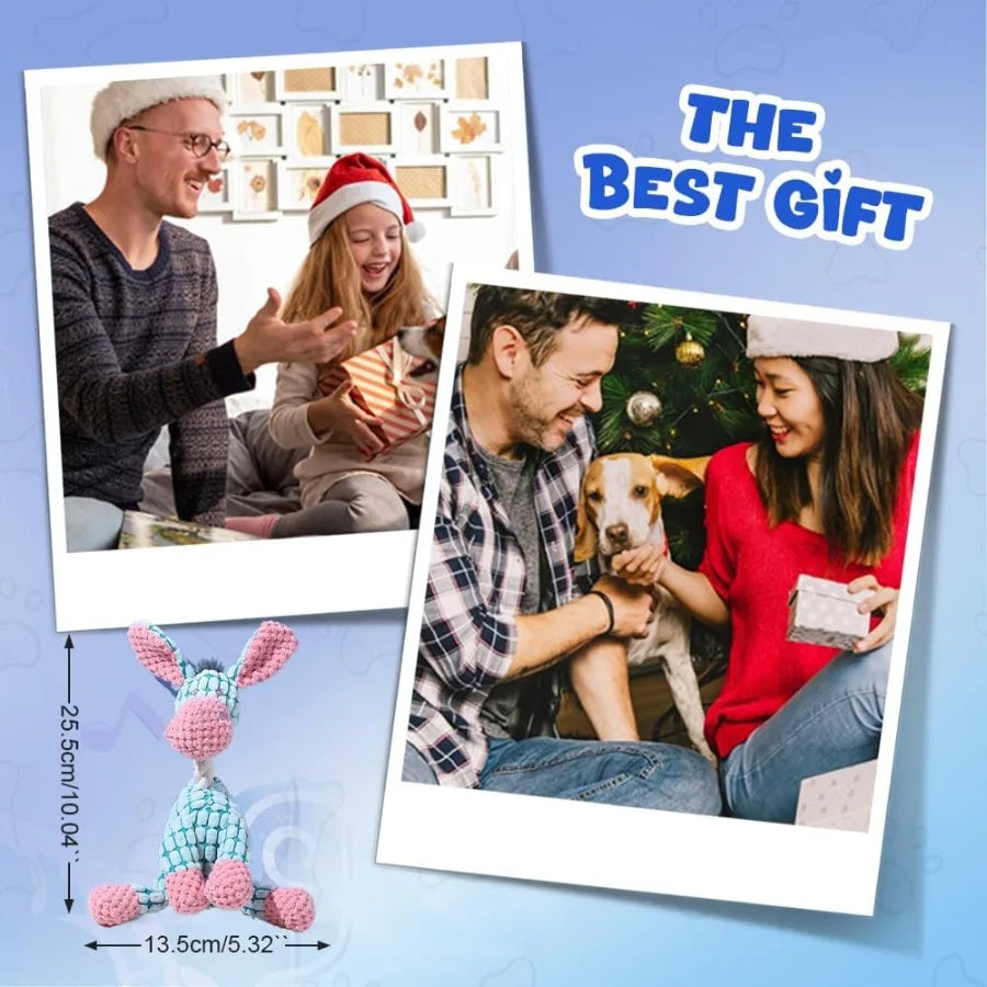2025 Upgraded Dog Toys Indestructible Plush Dog Toy Dogs Toys for Aggressive Chewers Dogs Squeaky Chew Toy for Indoor Pups Teet