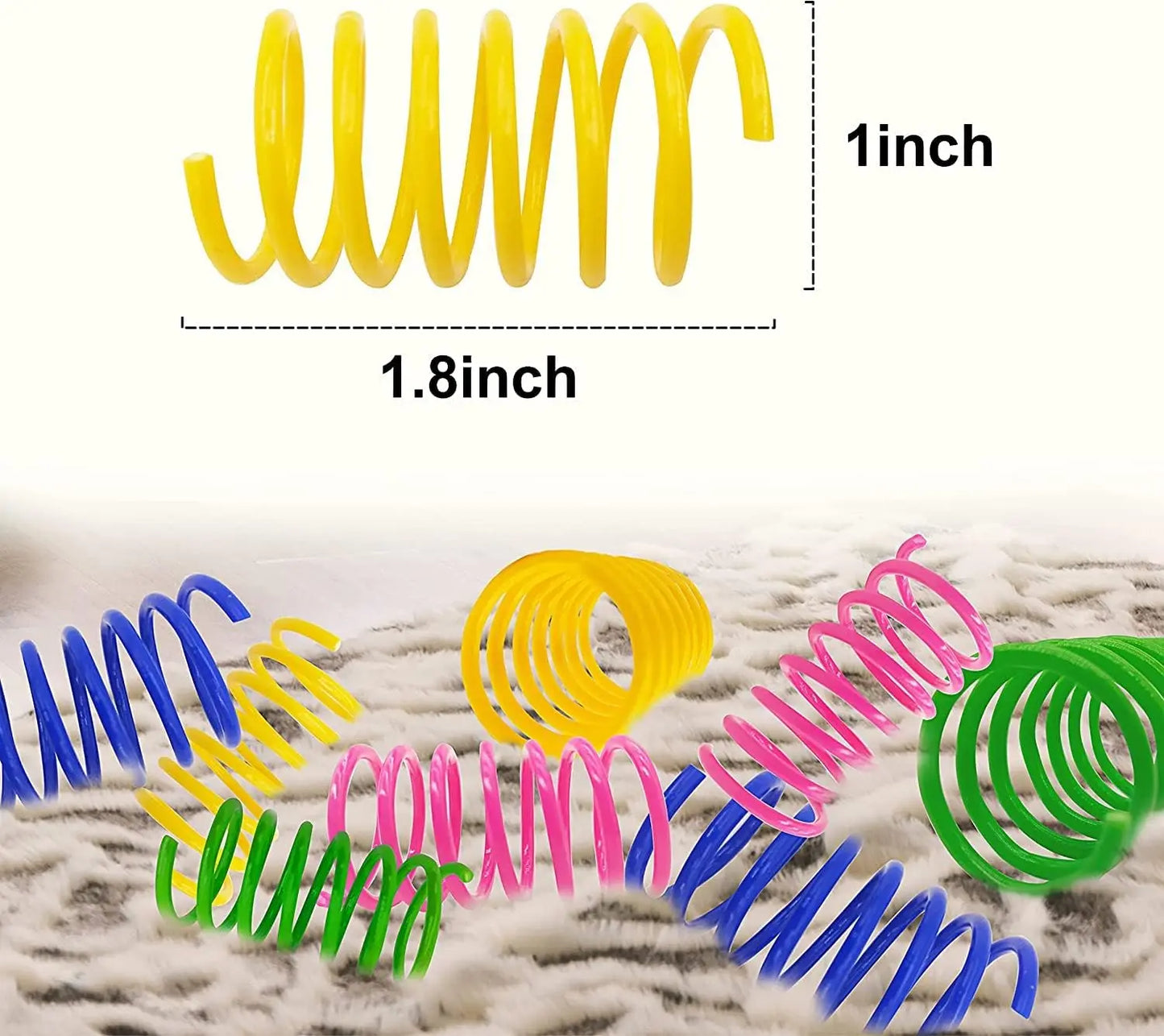 Colorful plastic spring cat toy, 30 piece set indoor cat spiral spring, interactive toy for cats and kittens