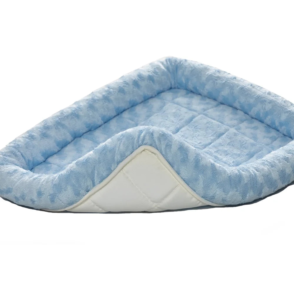 Comfortable Pet Bed Dogs Cats 24 Inch Crate Mat Plush Bolster Cushion Machine Washable Travel Friendly Ideal Crates Carriers