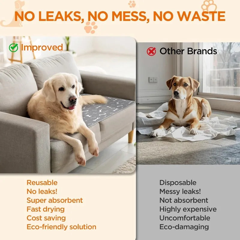 2 packs of reusable dog pads for pets, used for pet training, quickly absorbs moisture, and can be cleaned