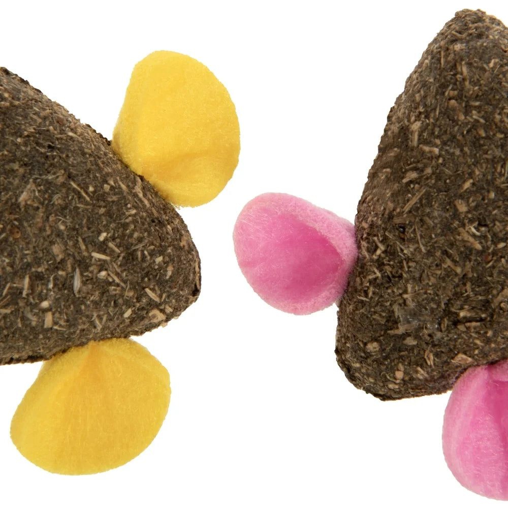 3 Pack Compressed Catnip Mice Toys Cats Elastic Tails Felt Ears Natural Stimulant Fun Playtime Ideal Solo Play