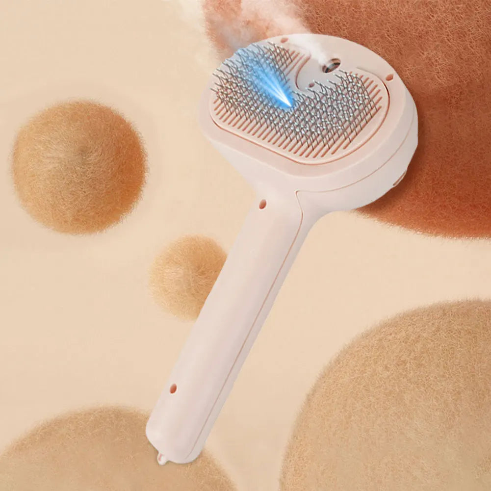 Cat Grooming Brush with Release Button Massage Grooming Brush Rechargeable Spray Cat Brush for Long and Short Hair Dogs and Cats