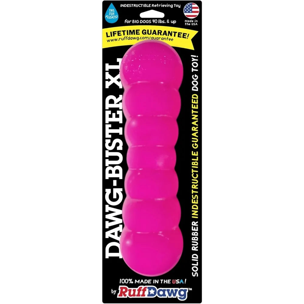 Ruff Dawg Dawg-Buster XL – Durable Dog Toy – Large, Tough Fetch Toy for Aggressive Chewers – High-Visibility Neon Colors – Float