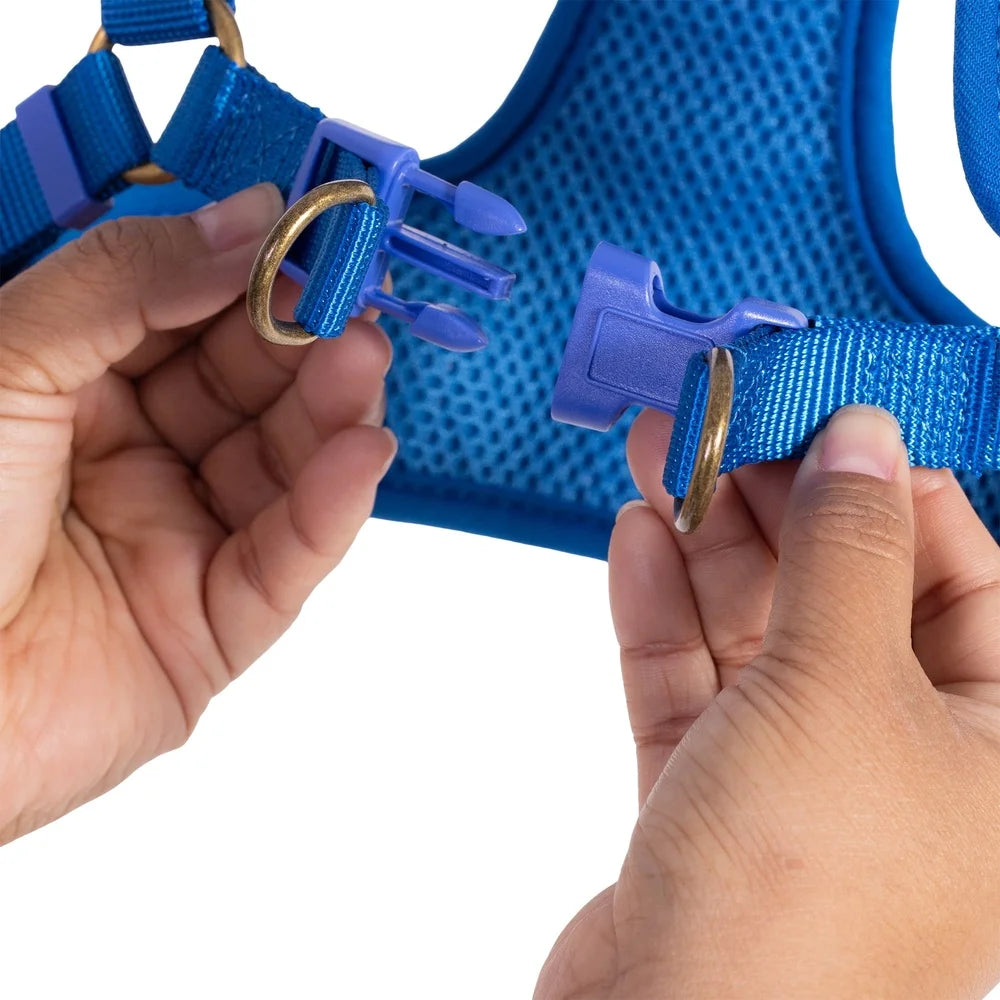 Adjustable Dog Harness Breathable Mesh Step-in Style Comfortable Fit Secure Snap Buckle Wide-band Chest Coverage Leash D-ring
