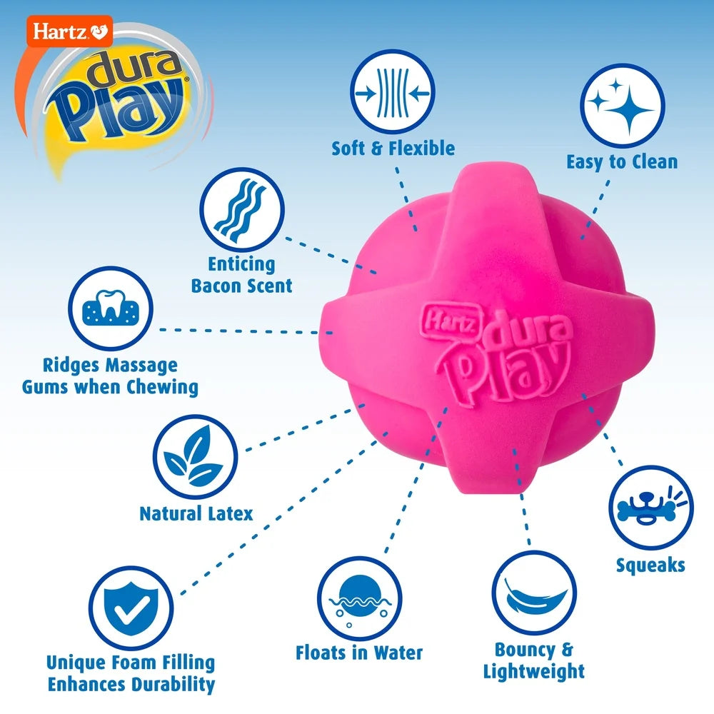 Durable Small Dog Toy Pack with Bacon Scent Squeaker Fetching Chewing Indoor Outdoor Play Lightweight Foam Latex