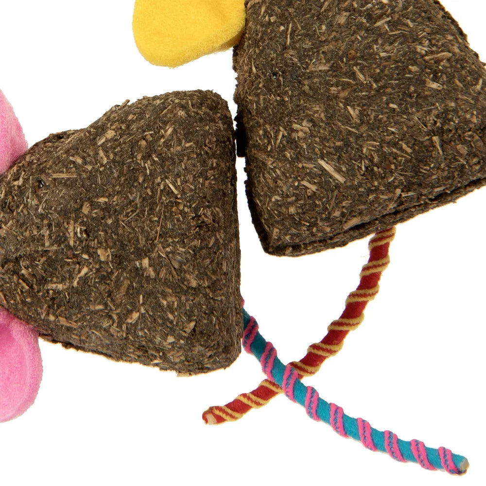 3 Pack Compressed Catnip Mice Toys Cats Elastic Tails Felt Ears Natural Stimulant Fun Playtime Ideal Solo Play