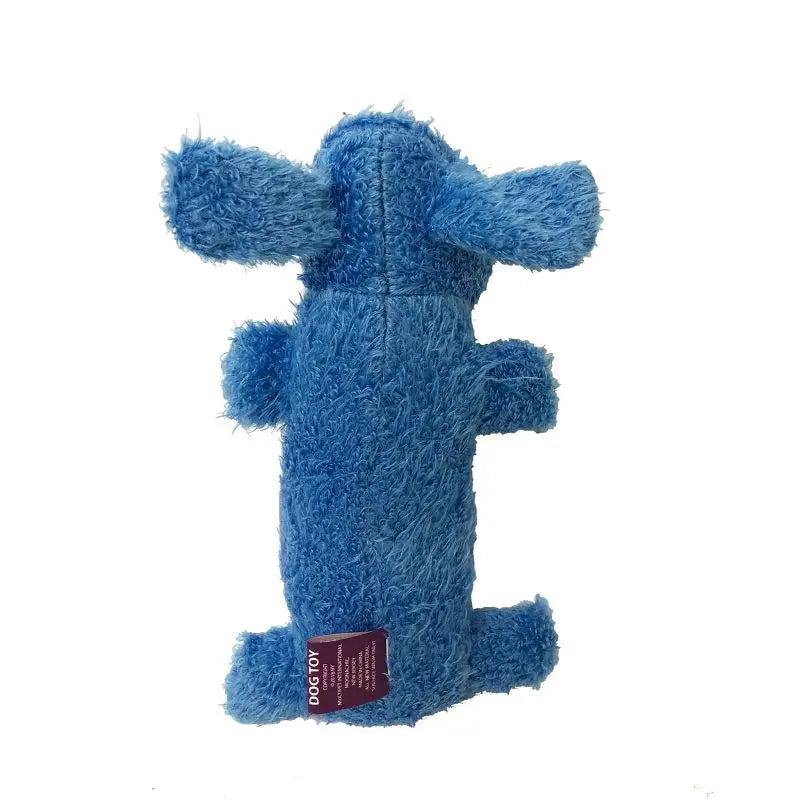 Original Loofa Bobo Plush Dog Toy 6 Inch Terry Cloth Squeaker Blue Puppy Small Medium Dogs Cuddle Play Fetch Non Chew