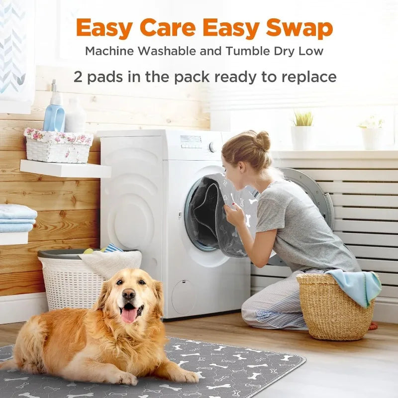 2 packs of reusable dog pads for pets, used for pet training, quickly absorbs moisture, and can be cleaned