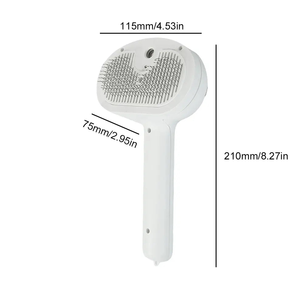Cat Grooming Brush with Release Button Massage Grooming Brush Rechargeable Spray Cat Brush for Long and Short Hair Dogs and Cats