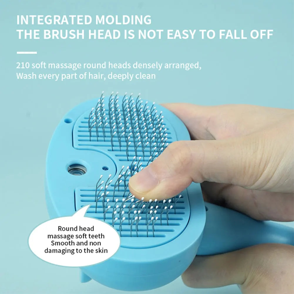 Cat Grooming Brush with Release Button Massage Grooming Brush Rechargeable Spray Cat Brush for Long and Short Hair Dogs and Cats