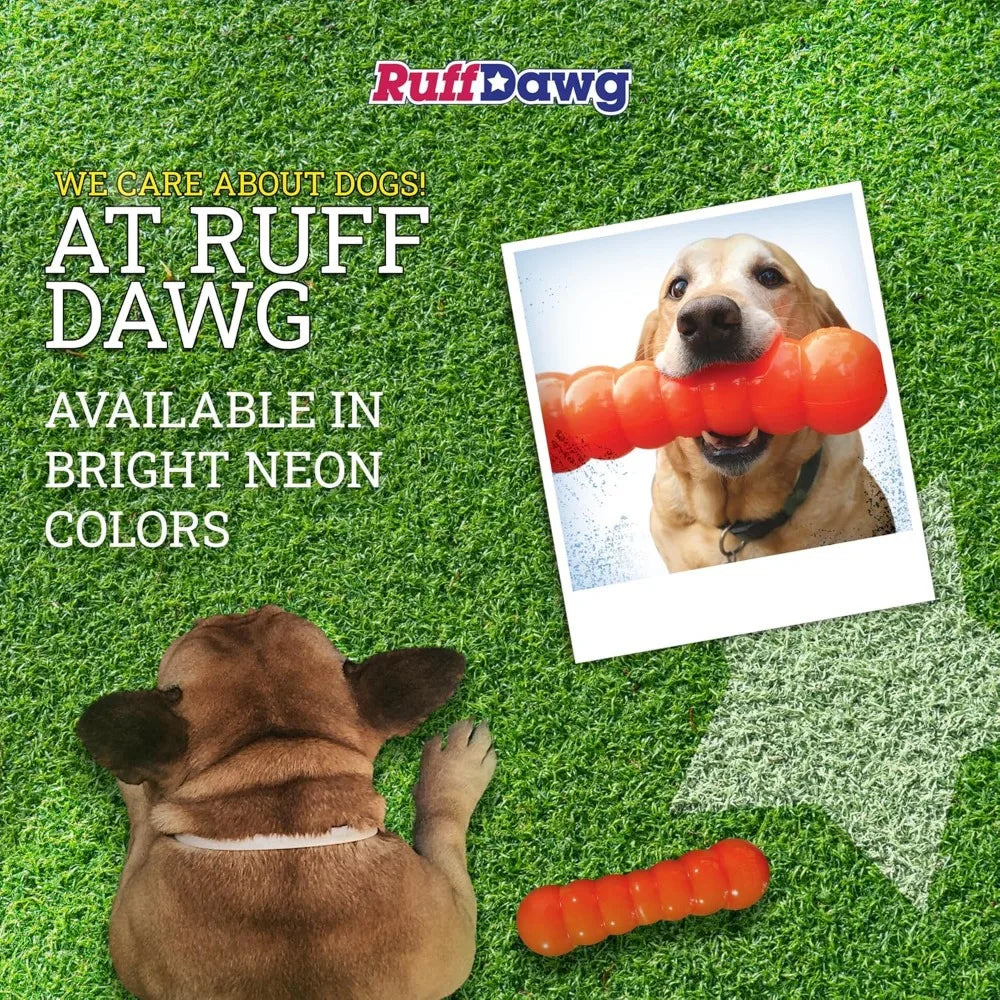 Ruff Dawg Dawg-Buster XL – Durable Dog Toy – Large, Tough Fetch Toy for Aggressive Chewers – High-Visibility Neon Colors – Float